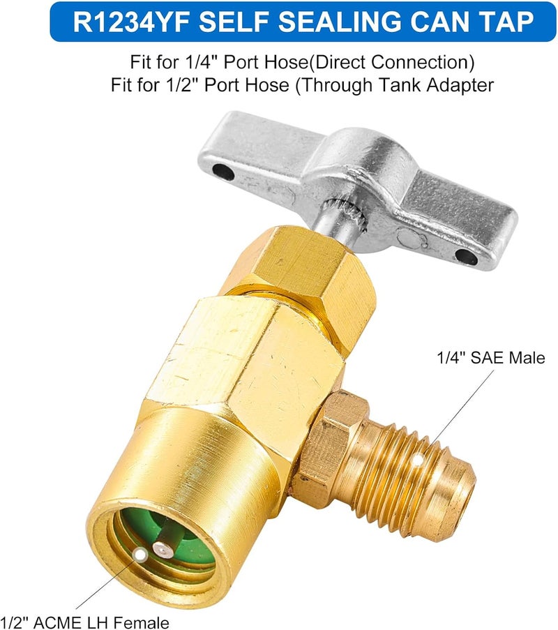 Tigbear R1234YF Quick Coupler Kit, R1234yf to R134a Quick Coupler Adapter, R1234YF High and Low Side Quick Couplers Kit (R1234YF Adapter + 1PC Can Opener) - Image 4